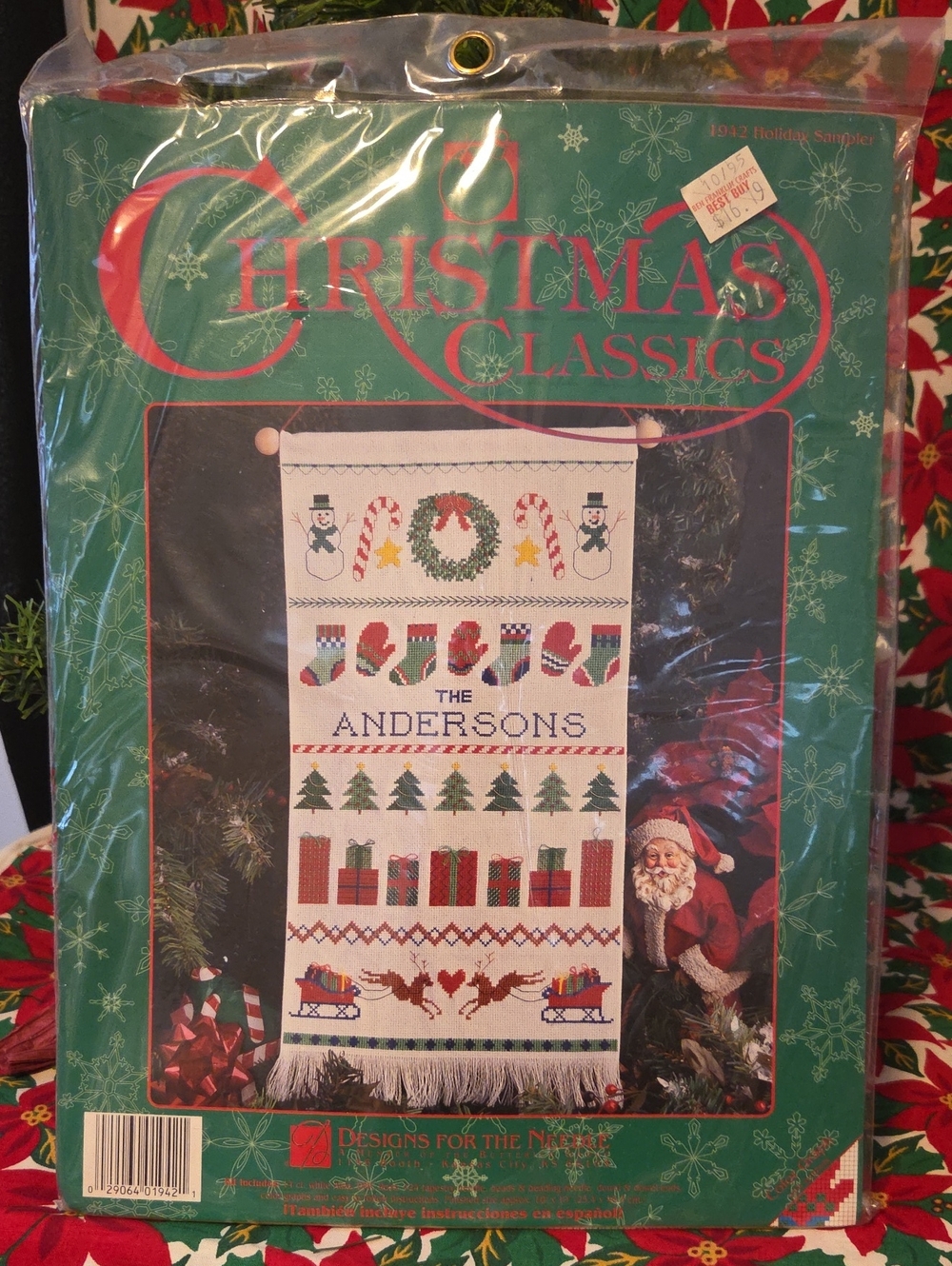 1995 Counted Cross-Stitch Wall Hanging Kit By Design For The Needle